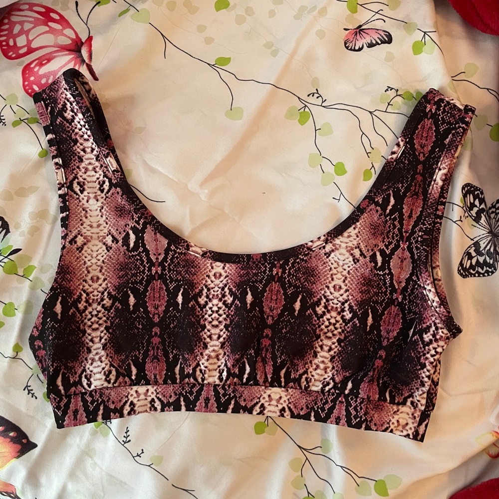 Snakeskin crop top bra